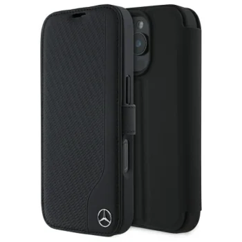 Mercedes MEBKP16L23RBGVK iPhone 16 Pro 6.3" black Leather Wood Imitation