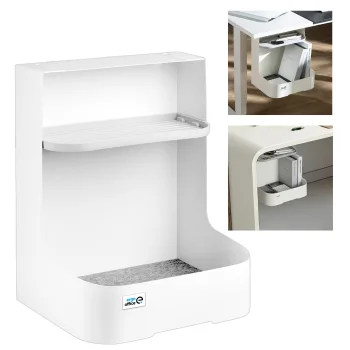 Ergo Office ER-442 Under-Desk Organizer with Shelf, White