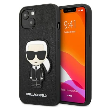 Karl Lagerfeld Saffiano Ikonik Case for iPhone 13 mini, Black