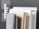 Swivel Bathroom Towel Rack with 4 Arms, White