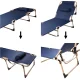 Luaro Folding Camping Bed with Adjustable Backrest 193 cm, Navy Blue