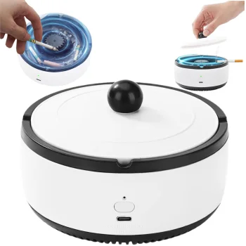 Smart Smokeless Ashtray with Air Purifier, White