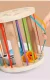 Bakalu Montessori Wooden Sensory Cube Sorter with Elastic Bands and 6 Blocks