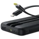 Baseus Lipow 10000mAh 22.5W Powerbank with Dual Built-in Cable with Display (with additional black Baseus Simple USB-A...