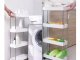 Storage Trolley on Wheels, Rolling Cart Organizer Shelf for Bathroom Kitchen Laundry Room Narrow Places