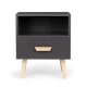 ModernHome Nightstand with Drawer Bedside Table, Grey