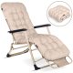 Sofotel ChillWell Beige Folding Garden Lounger with Cushion - Outdoor Relaxation Chair