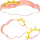 LED ceiling light for kids room, dimmable with remote control, pink cloud