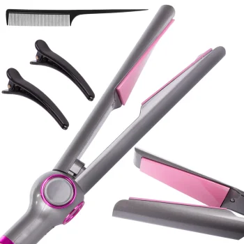 2-in-1 Hair Straightener and Curler with LCD Display and Ceramic Plates