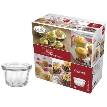 WECK Round Rim Jar Muffin 165ml with Lids, Set of 6