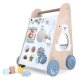 ECOTOYS Educational Wooden Baby Push Walker with Activity Center