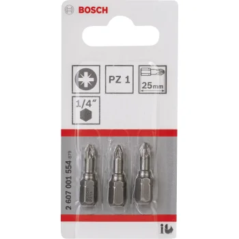 Bosch Extra Hard PZ1 Screwdriver Bits 25 mm, 3 pcs
