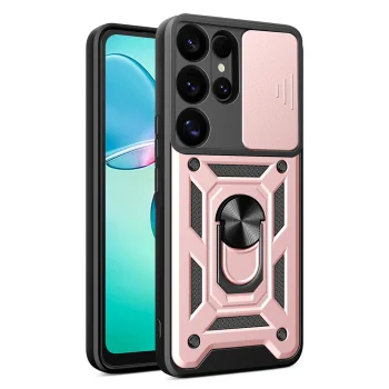 Hybrid Armor Camshield Case for Samsung Galaxy S25 Ultra - Pink