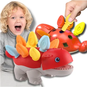 Bakalu Montessori Dinosaur Shape Sorter KZ1144, Red