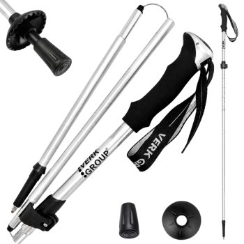 Foldable Adjustable Trekking Pole (1 pc), Silver