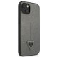 Guess Saffiano Triangle Logo Case for iPhone 14 Plus - Silver