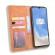 OnePlus 7T Vintage Style Magnetic Leather Wallet Protective Case Cover, Brown