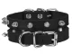 Adjustable Dog Collar with Studs, Faux Leather, Size L