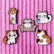 TFO 3D Cat Stickers Set of 5 pcs, Multicolored