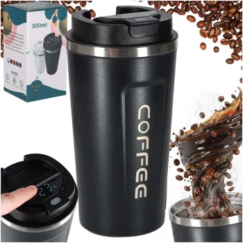 Smart Travel Mug with LED Display, 500ml, Black