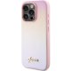 Guess iPhone 15 Pro Case Saffiano Iridescent Script, Pink