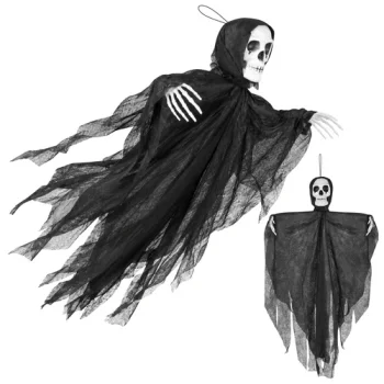 Hanging Halloween Skeleton Glimz 75 x 55 cm, Black