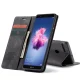 Huawei P Smart 2017 (FIG-LX1, LA1, LX2, LX3) CASEME Wallet Magnetic Leather Case Cover, Black