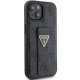 Чехол Guess Grip Stand 4G Triangle Strass для iPhone 15 - черный