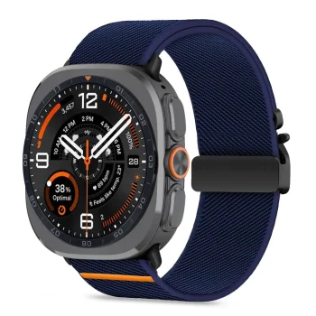Tech-Protect Nylon Clasp Strap for Samsung Galaxy Watch Ultra 47mm, Navy Blue