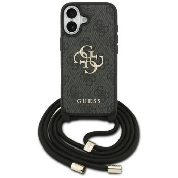 Guess 4G Big Logo Cord Stap Crossbody Phone Case Cover iPhone 17 - Black