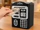Electronic Piggy Bank for Kids ATM with PIN Code and Card, Black