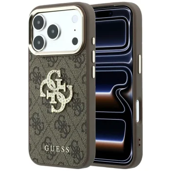 Guess 4G & Big Resin Logo Case for iPhone 17 Pro Max / 18 Pro Max, Brown