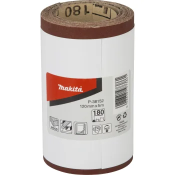 Makita P-38152 Sanding Roll 120 mm x 5 m Grit 180, Red