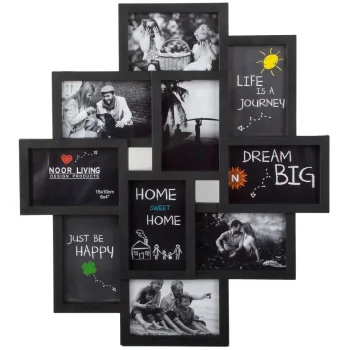 3D Photo Frame for 10 Photos, Black