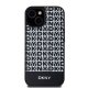 Apple iPhone 15 6.1\'\' DKNY Leather Printed Pattern Metal Logo MagSafe Case Cover, Black