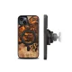 Bewood iPhone 15 Plus Case Unique Orange Wood and Resin, Orange/Black