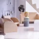 Wooden Play Dollhouse with Furniture, 80cm