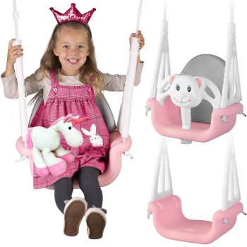 Ricokids 3-in-1 Baby Swing Miś, Pink