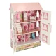 Lulilo Papilio Wooden Dollhouse, 80cm, White/Pink