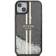 Apple iPhone 15 6.1\'\' Guess Liquid Glitter Gold Stripes Case Cover, Black