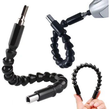 Flexible Bit Extension for Screwdrivers and Drills, 30 cm, Black