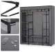Massido Large Textile Wardrobe, Graphite