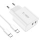 Tech-Protect C35W 2x USB-C PD 35W charger with USB-C / USB-C cable - white