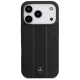 Mercedes-Benz Leather Laurel Leaves Stripes MagSafe Case for iPhone 17 Pro - Black