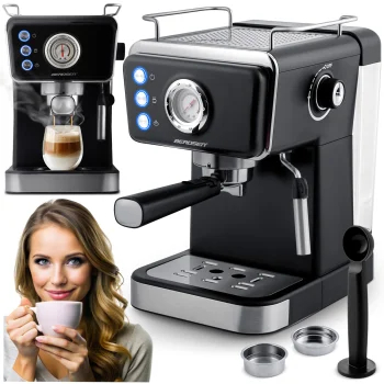 Berdsen BD-772 Espresso Machine with Milk Frother, 20 Bar, Black