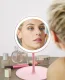 Round Make-up Table Mirror with LED Lighting, Pink