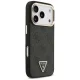 Guess iPhone 17 Pro Case 4G PU Leather with Triangle Logo, Black