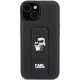Чехол Karl Lagerfeld для iPhone 15 Gripstand Saffiano Karl&Choupette Pins, черный