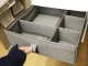 Underwear and Clothing Drawer Organizer with 7 Compartments, 44x34x11 cm, Grey