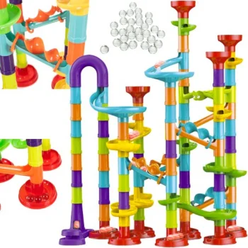 Kruzzel 113-Piece Marble Run Track with 30 Balls (Multicolor)